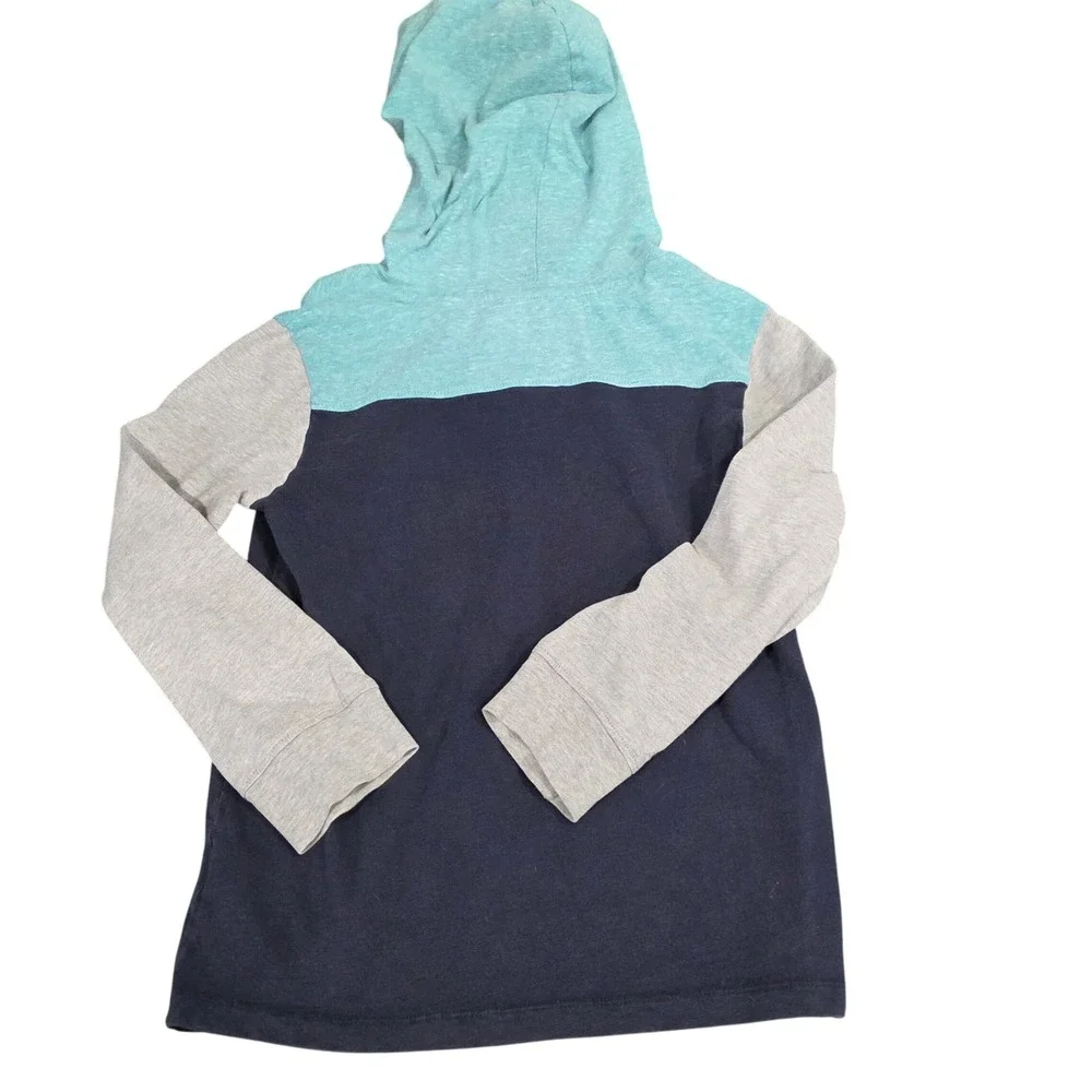 OshKosh B'gosh Kids Hoodie Pullover Blue Gray Colorblock Number 95‎ Size 6